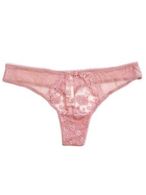 NWT VICTORIA’S SECRET  Dream Angels Thong Lace Sheer Pink Panty Large